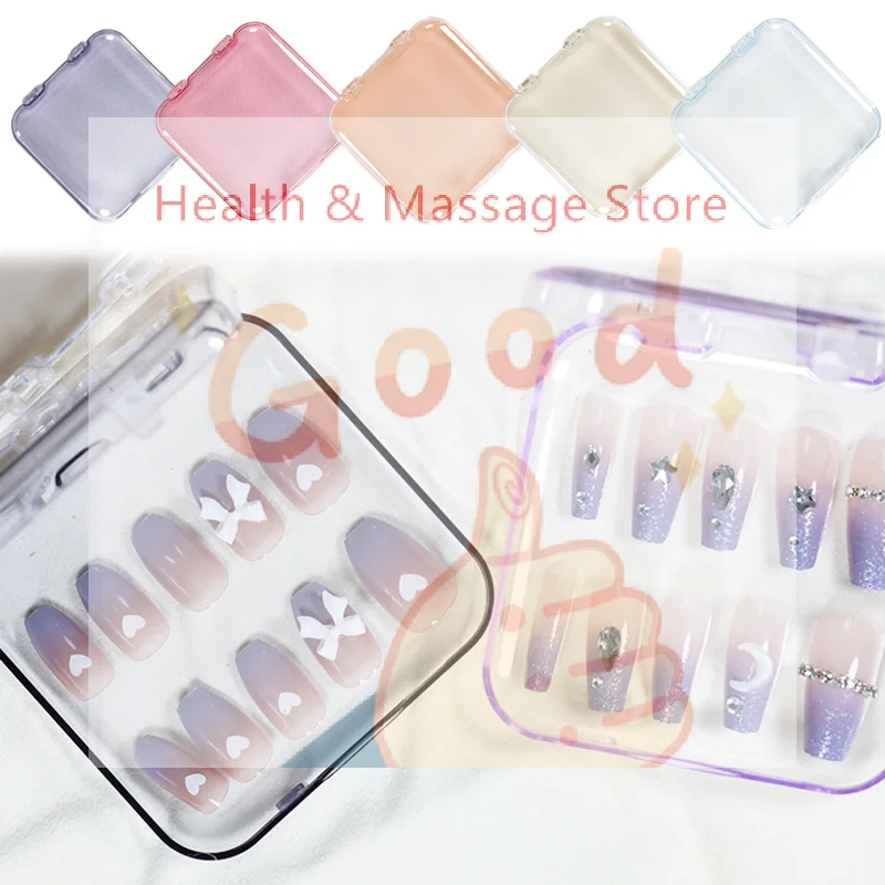 【WA】Press On Nail Storage Box False Nail Transparent Container Box Portable Plastic Manicure Display Holder Accessories DIY Gift