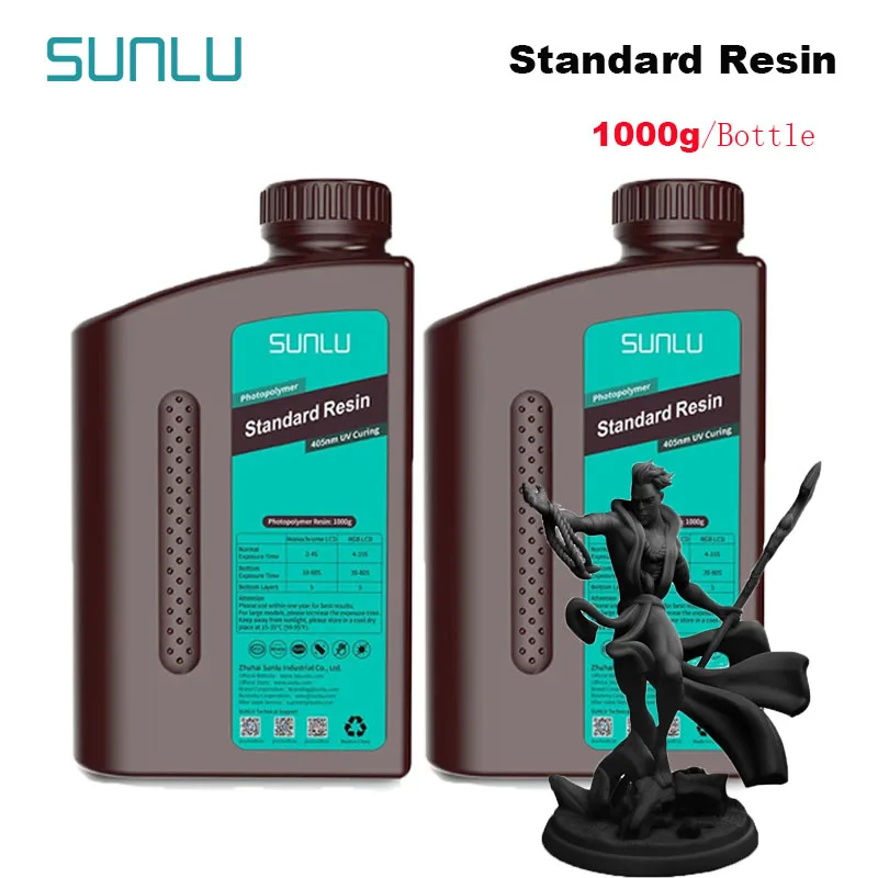 SUNLU Standard Resin 2KG 1KG / Bottle 405nm UV Resin For LCD 3D Printer Material For Printing Good Precision Free Shipping