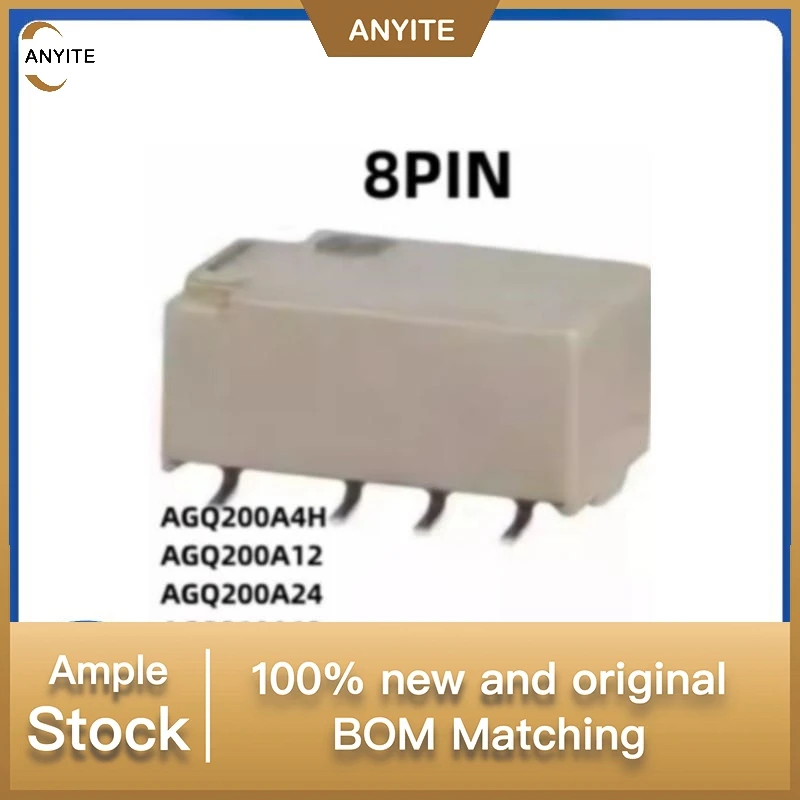 NEW 10PCS/LoT     AGQ200A4H  AGQ200A12  AGQ200A24  AGQ210A12 12VDC  24VDC  4VDC  8PIN 1A  4.5V 12V 24V