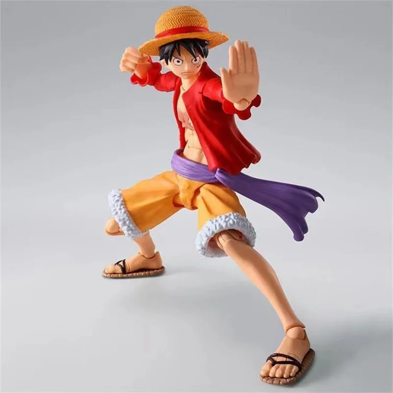 15cm Figurka Anime Monkey D. Luffy z Ruchomymi Stawami, Figurka Kolekcjonerska, Model, Statuetka, Ozdoba na Biurko