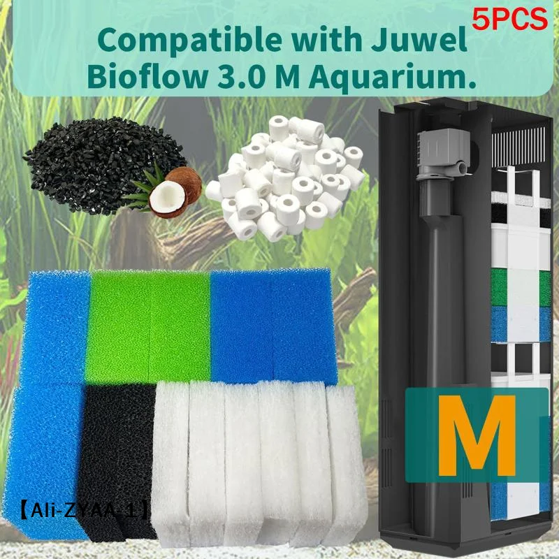 【A】 5 Stück Aquarium-Filterwatte für den Heimgebrauch, 1 Set kompatibler Aquariumfilter für Juwel Compact / Bioflow Aktivkohle-Filtermedien