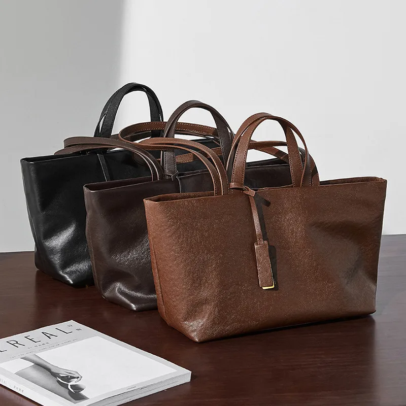 FOXER حقيبة يد نسائية فاخرة جلد البقر 2025 الشتاء خمر حقيبة كتف الإناث حقيبة يد ذات سعة كبيرة للتسوق التنقل