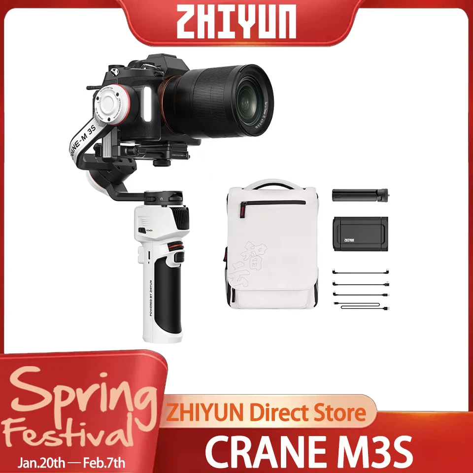 ZHIYUN CRANE M3S  Camera Gimbal Stabilizer Handheld Quick Release for Mirrorless Cameras Phone for Sony ZVE10 Canon iPhone 14