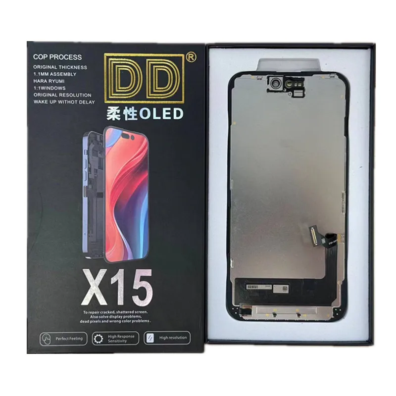 For iPhone 15 LCD Display 3D Touch Digitizer Assembly Soft OLED For iPhone 15 TFT Screen Replacement