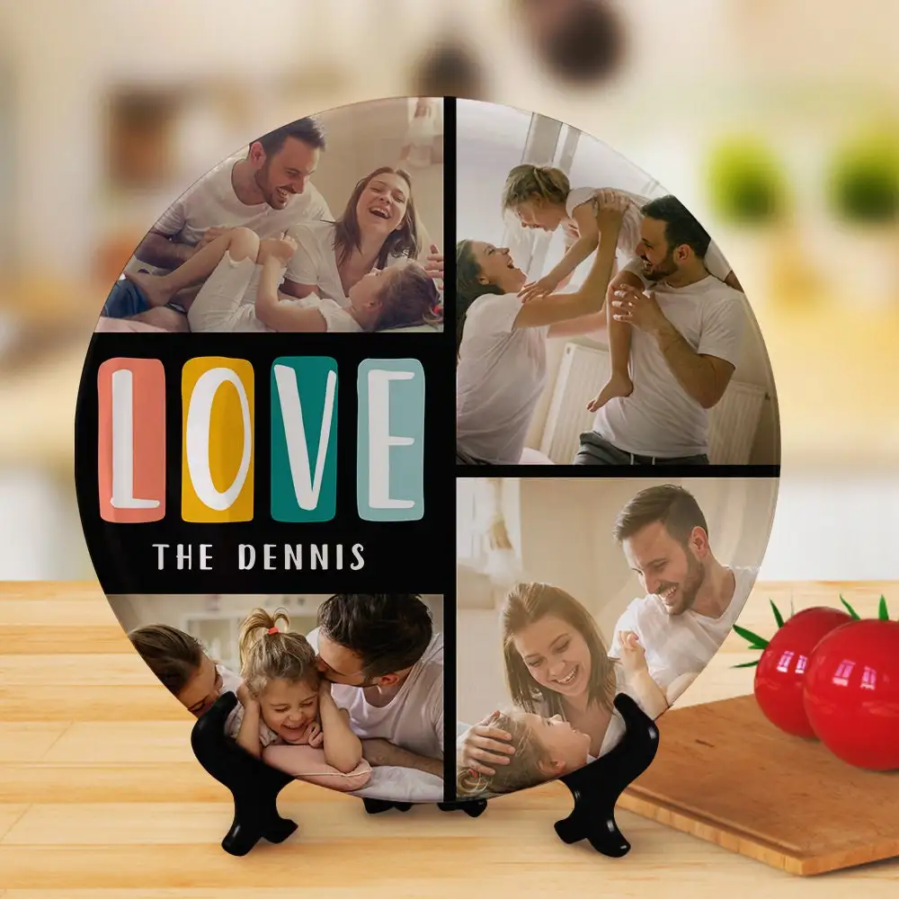 

Personalized Custom Ceramic Plate with Stand Decorative Platter Porcelain Plates Wall-Hanging Beautiful Ornaments Home/Room/Bar