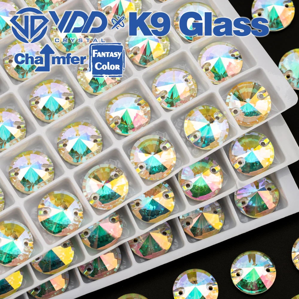 VDD S270 Chroma Shimmer K9 Glas aufnähbare Strasssteine, hochwertige AAAAA Kristall-Flachrückseite zum Aufnähen – Detail 5