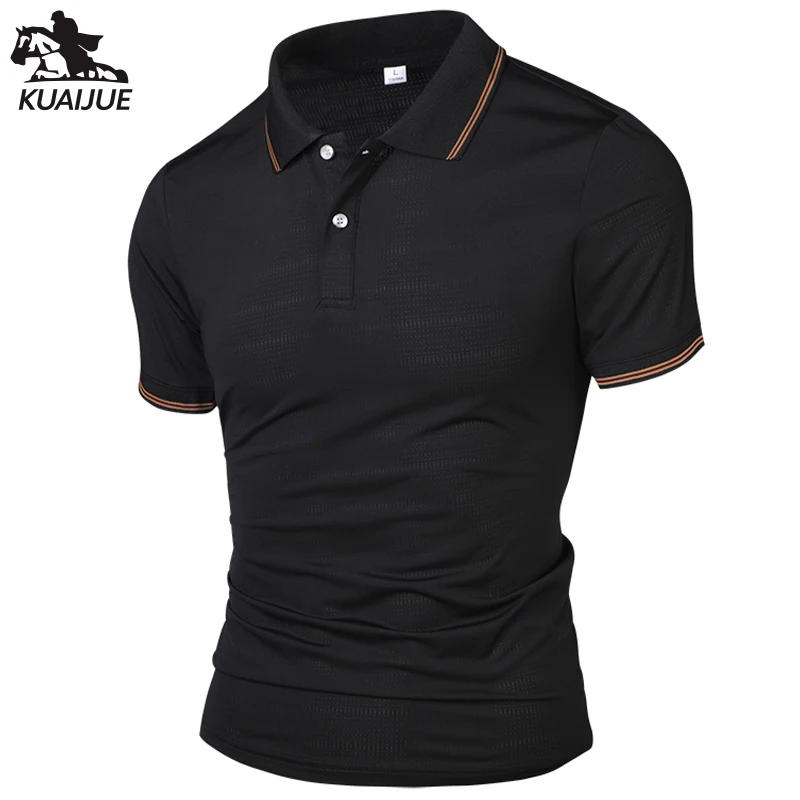 

Men's high quality summer new lapel men's short sleeve polo shirt fringe solid color business casual men's polo shirt M-5XL 321
