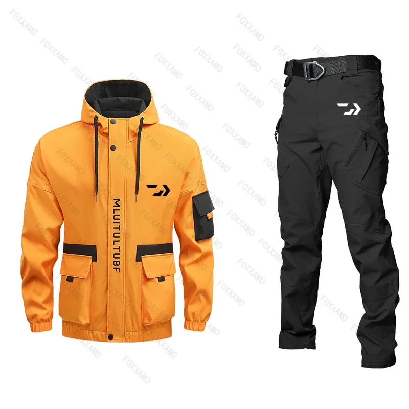 2024 Waterproof Windproof Fishing Suit Men Thin Breathable Quick Dry Fishing Clothes Hiking Camping Outdoor Sport Fishing Wear