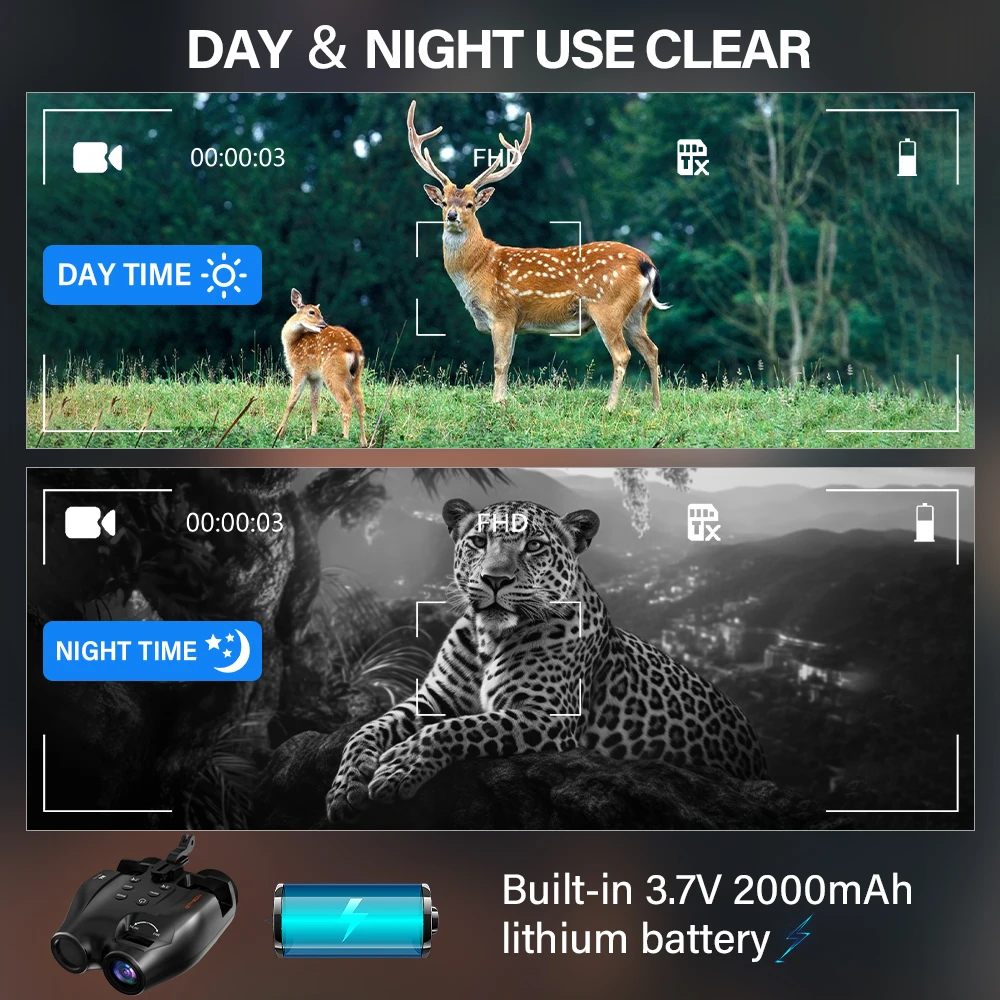 Binocolo per visione notturna GTMEDIA N4 300M 5X ottico Full Dark 850nm LED a infrarossi 1080P Video IPX6 visione notturna esterna impermeabile