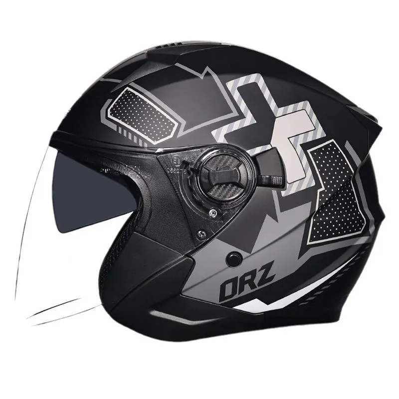 ORZ DOT Certification Helmet Motorcycle Motorbike Dual Lens Summer/Winter Open Face Helmet Moto Capacete Para Motocicleta Casco