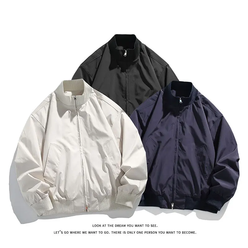 

Мужская куртка с воротником-стойкой для пилота, свободная повседневная одежда, полиэстер, нейлон, волокно Cosite, подходит для среднего и молодежи