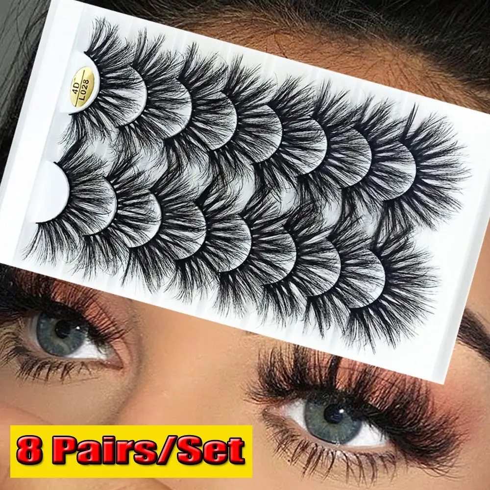 Woman Handmade Full Volume Thick Wispies Fluffy Multilayered Effect Eye Lash Extension False Eyelashes 4D Mink 25MM Lashes