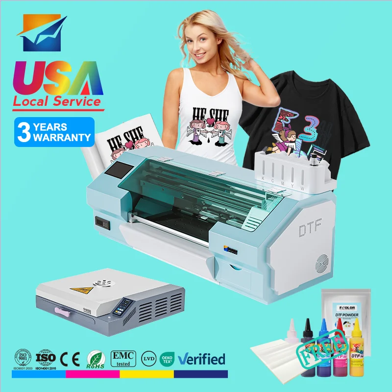 A3 DTF Printer 35cm Automatic Printing With XP600 Printhead and Shaker| Drying Film to Printing for Clothing Fabric Factories