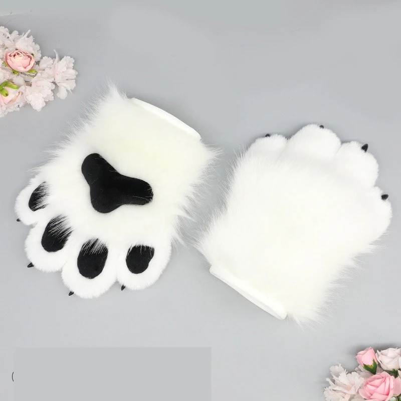 2025 할로윈 코스프레 파티 의상 - 털이 있는 네일 비스트 클로 장갑과 역할극 액세서리