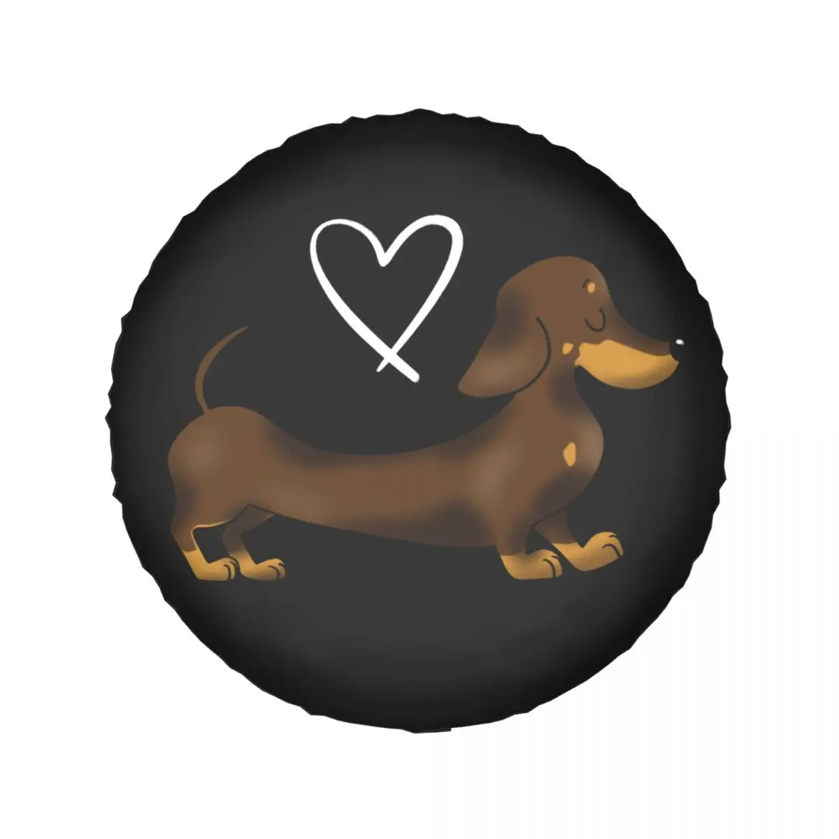 Dachshund Love Spare Wheel Cover for Jeep Hummer 4WD SUV Custom Wiener Badger Sausage Dog Tire Protector 14