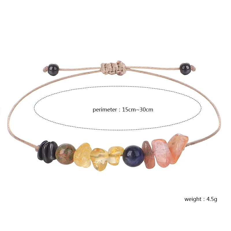 Natural Stone Bracelet Irregular Stretch Chip Beads Reiki Healing Crystal Bracelets Adjustable Wristband Gifts for Women Men