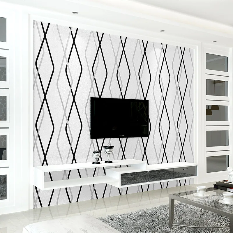 3D Modern Simple Geometric Curved Stripe Wallpaper Non Woven Wallpaper Bedroom Living Room TV Background Wall Paper Home Decor