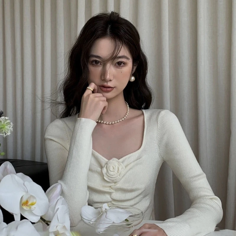 

Женский повседневный вязаный пуловер с длинным рукавом, свитер, блузки, повседневные укороченные топы, сексуальные топы на с