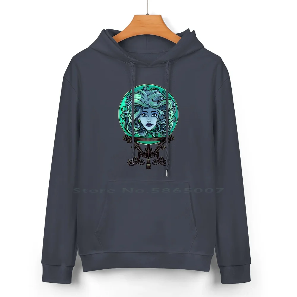 Madame Leota , No Background Pure Cotton Hoodie Sweater 24 Colors Haunted Mansion Madame Leota Haunted House Spooky Crystal