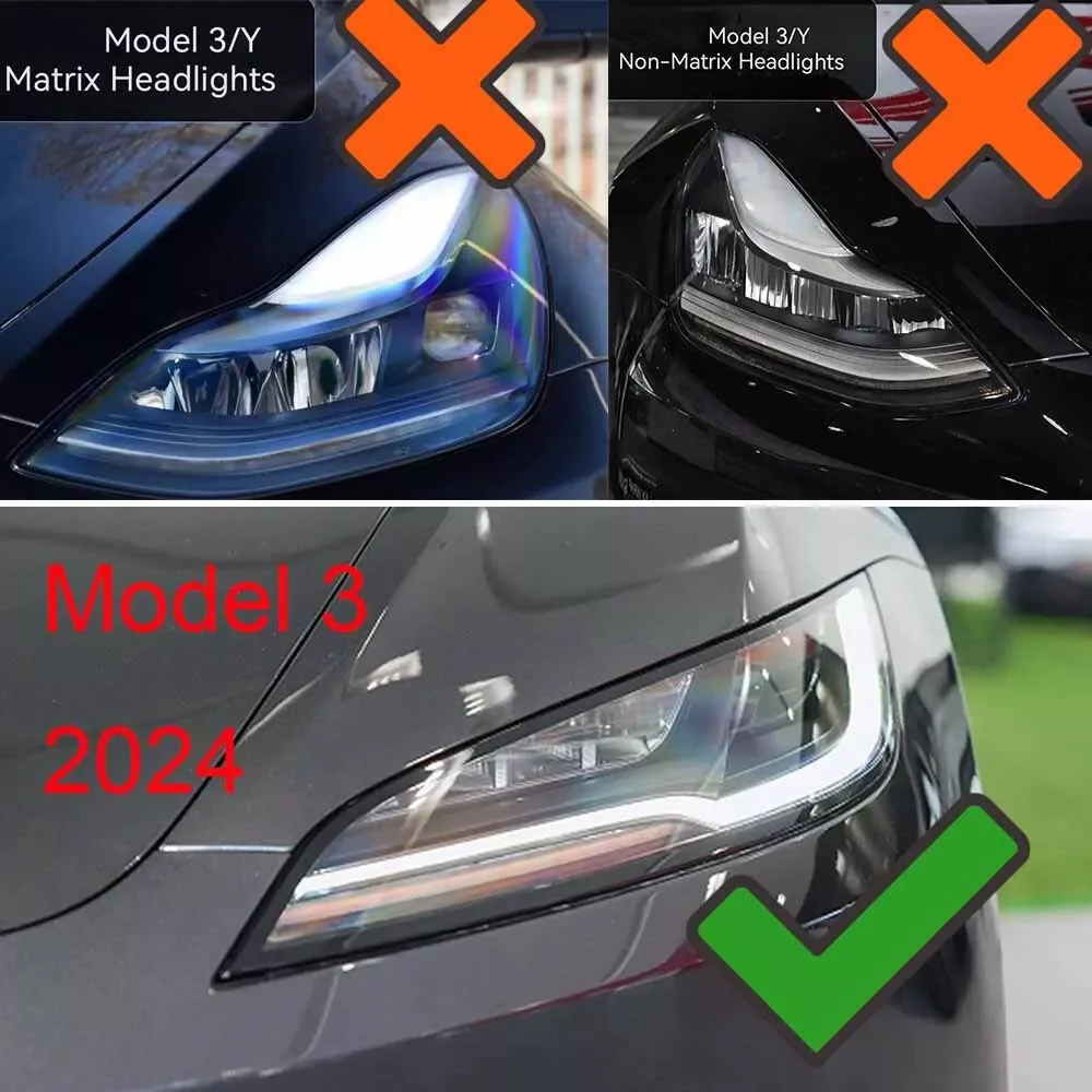 Luce di marcia diurna bianca Schede LED gialle per 2024 2025 Tesla modello 3 Modulo faro DRL Blu Rosso Non-RGB