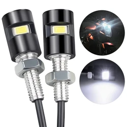 2Pcs Motorcycle Signal Lamp 12V LED License Plate Light Mini Turn Signal Eagle Eye Shape Tail Rear Light Brake Fog Lamp Bulb