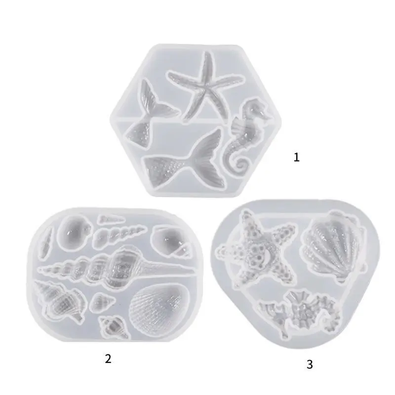 P9FE Weihnachten Ozean Seestern Ornamente Silikon Epoxidharz Form DIY Schlüsselbund Anhänger Schmuck für Valentinstag Geschenk – Detail 9