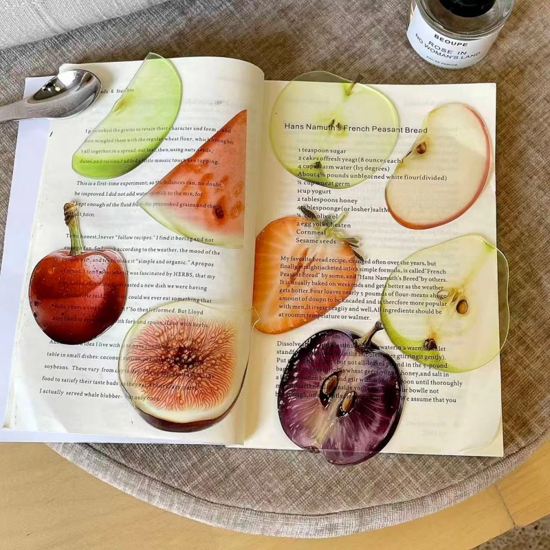 Transparent Acrylic Apple Bookmark Simulation Fruit Reading Book Note Book Collection Stationery Children's Birthday Gift