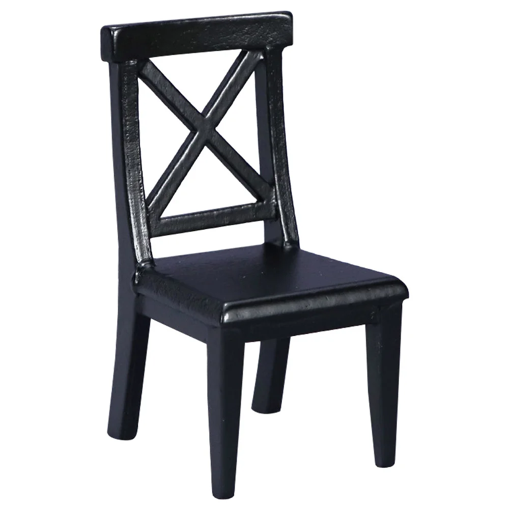 Mini Chair Decors Ornament Miniature House Model Wooden Chairs Micro Scene