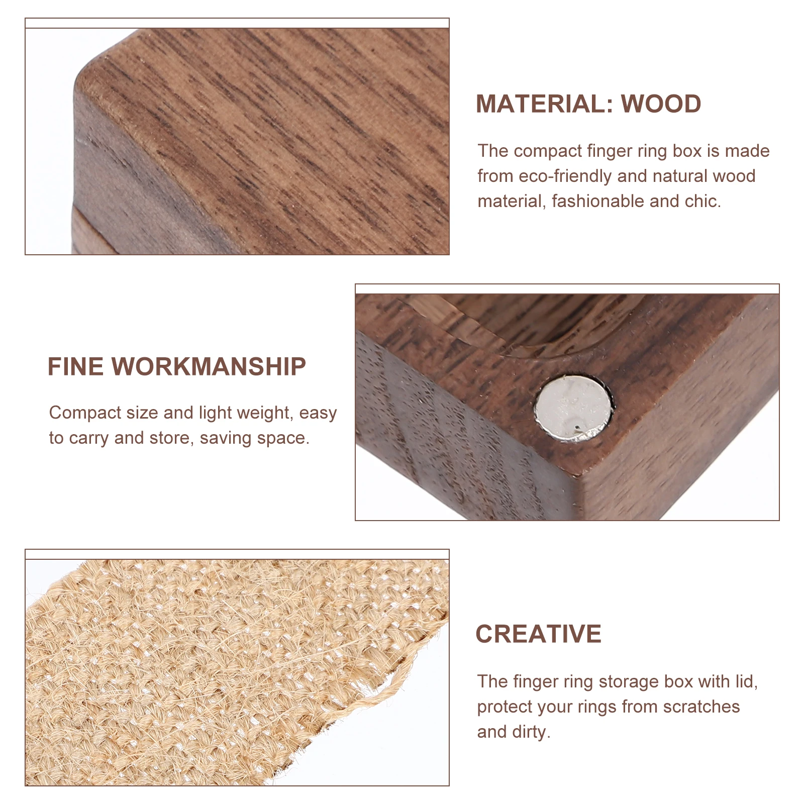 

Wedding Engagement Box Proposal Ring Holder Wood Ring Storage Case Jewelry Organizer Container With Lid For Ceremony