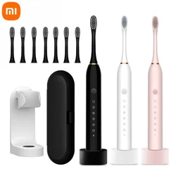 Xiaomi Electric Toothbrush Rechargeable USB 6 Mode Sonic Toothbrush IPX7 Waterproof Travel Box Holder replacement head New