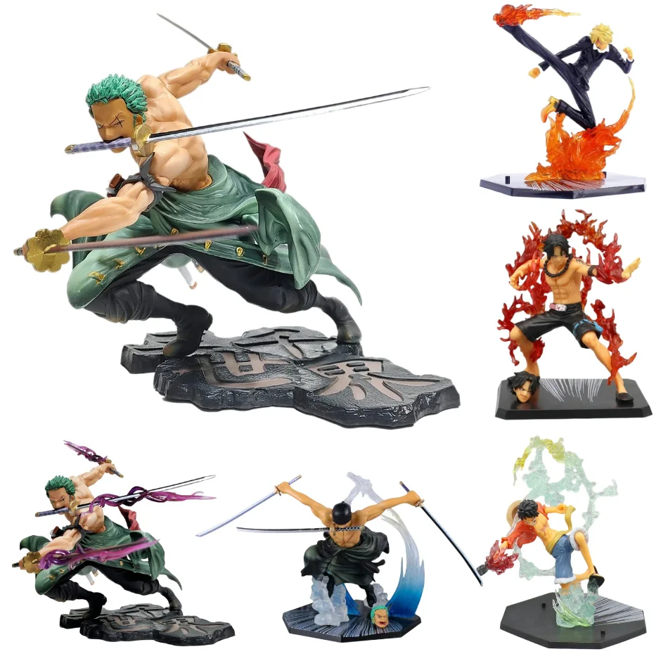 10CM One Piece Luffy Figure Roronoa Zoro Three-Blade Sa-Maximum Manga Anime Statue PVC Action Collection Model Toys For Children