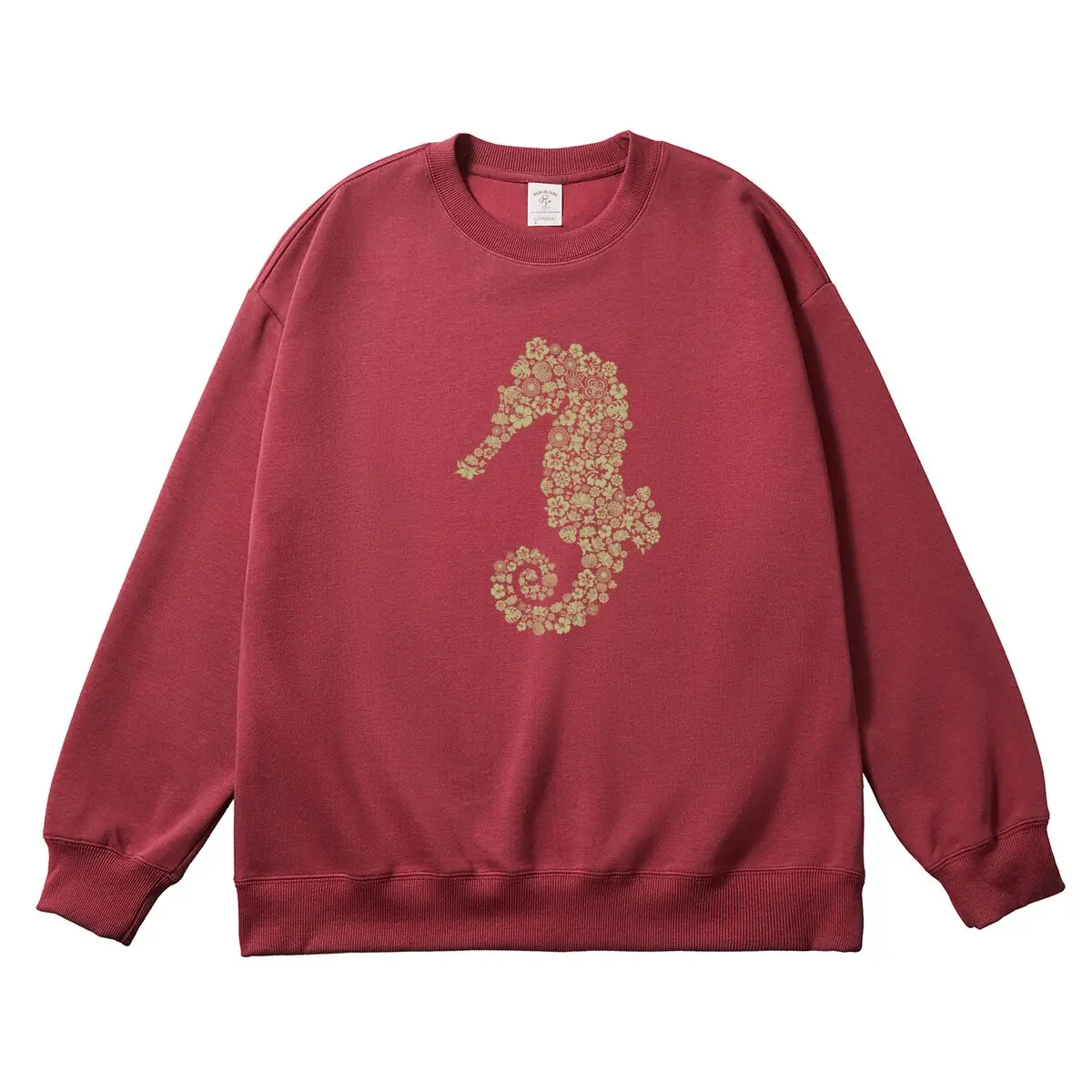 Oversized Women Pullover Seahorse Graphic Woman Tops Female Sweatshirt Round Neck Long Sleeve Autumn Thick Clothes