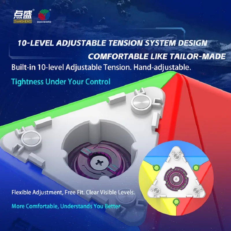Diansheng 마그네틱 대형 피라미드 피라미드 강화 매직 스피드 큐브, 3X3 전문 피젯 장난감