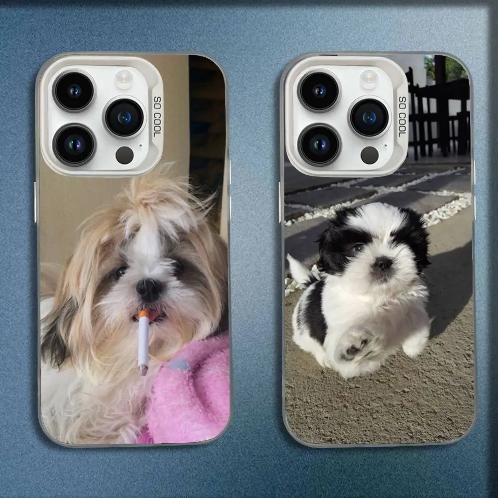 

Pet Shih Tzu Puppy Dog Phone Case For iPhone 16,15,14,13,12,11,Mini,Pro,E,SE4,MAX White Candy Matte Fashion Cover