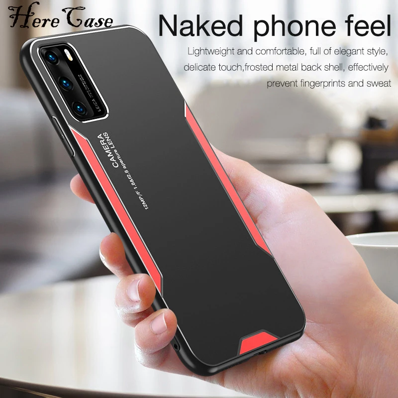 Aluminum Alloy Metal Phone Case For Huawei P20 P30 P40 Lite Pro Nova 7 6 5 Pro 4 5G Mate 20 30 Silicone Bumper Protection Cover