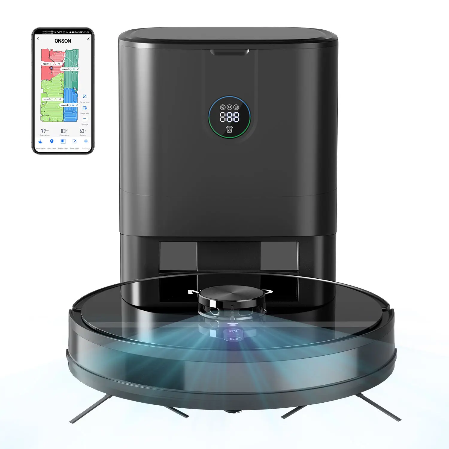 Intelligent Robot Vacuum Cleaner Multifunctional Self-Emptying Dustbin Wet Dry Cleaning Battery