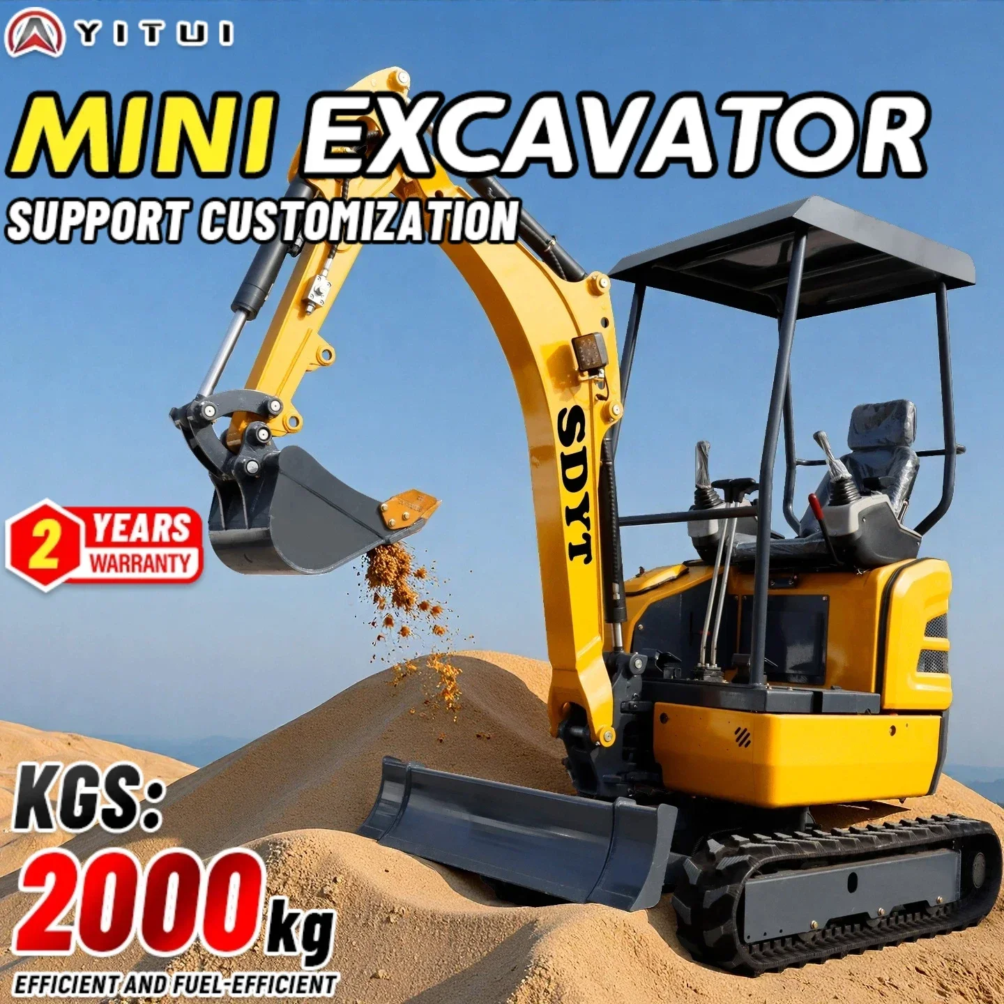 حفار صغير جديد مخصص 2 طن حفار زاحف ديزل Ce معتمد لآلات بناء مزرعة الحديقة 2025 #1