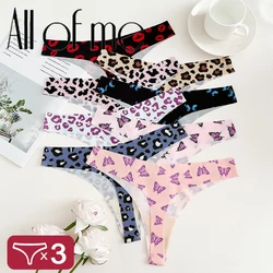 3PCS/SET Sexy G-String For Women Colorful Bikini Female Underwear T-back Intimates Lingerie Seamless Low Waist Underpants Lady