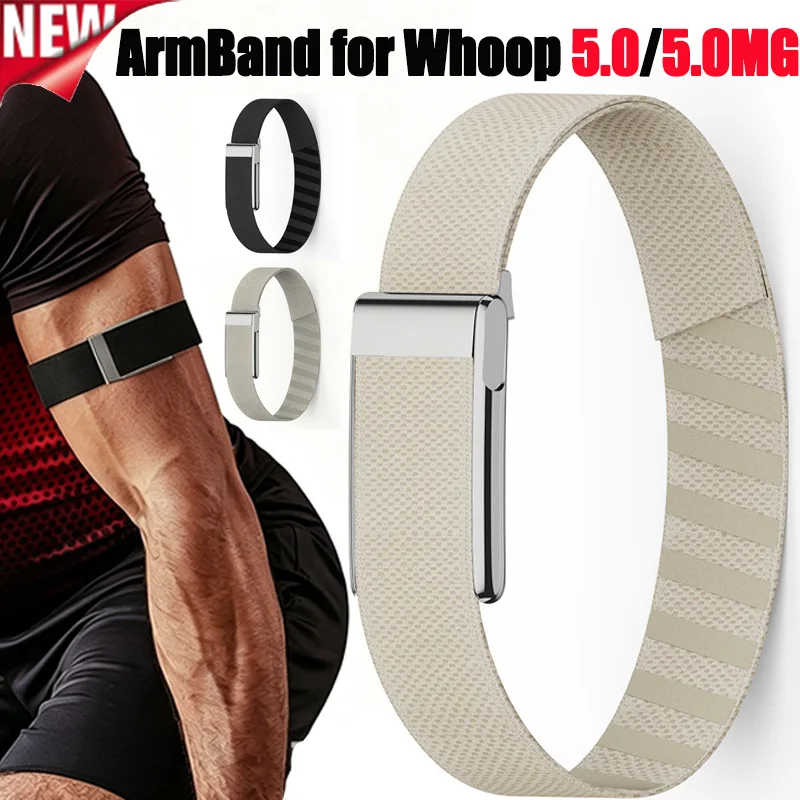 Bizepsbänder für Whoop 5.0/5.0MG Komfortables Super-Strick-Ersatzband Verstellbares Nylon-Super-Strick-Armband Weich und Langlebig