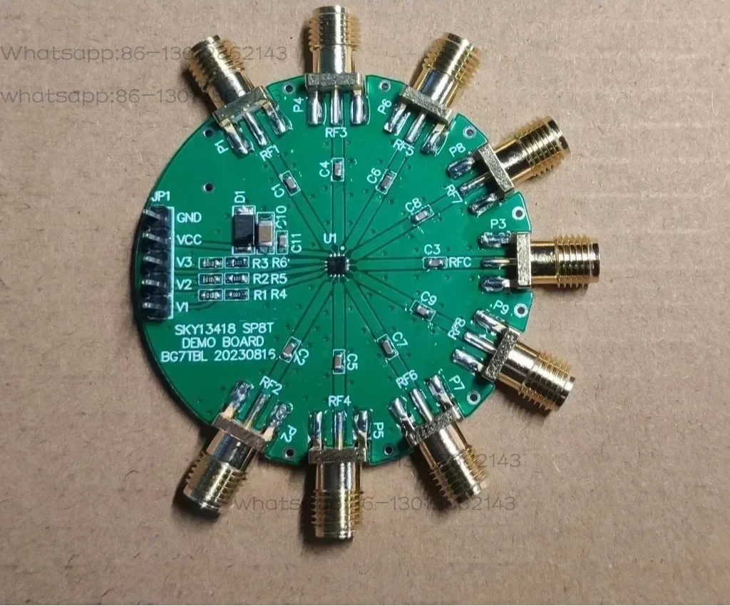 10K-6G SP8T Switch 1 Out of 8  0.1G Test Board Single Pole Eight Throw RF Microwave SKY13418
