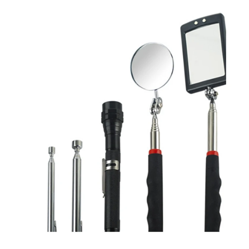 GIGI Telescoping Magnetic Pickup Tool Set-Extendable Magnet Flashlight With Inspection Mirror