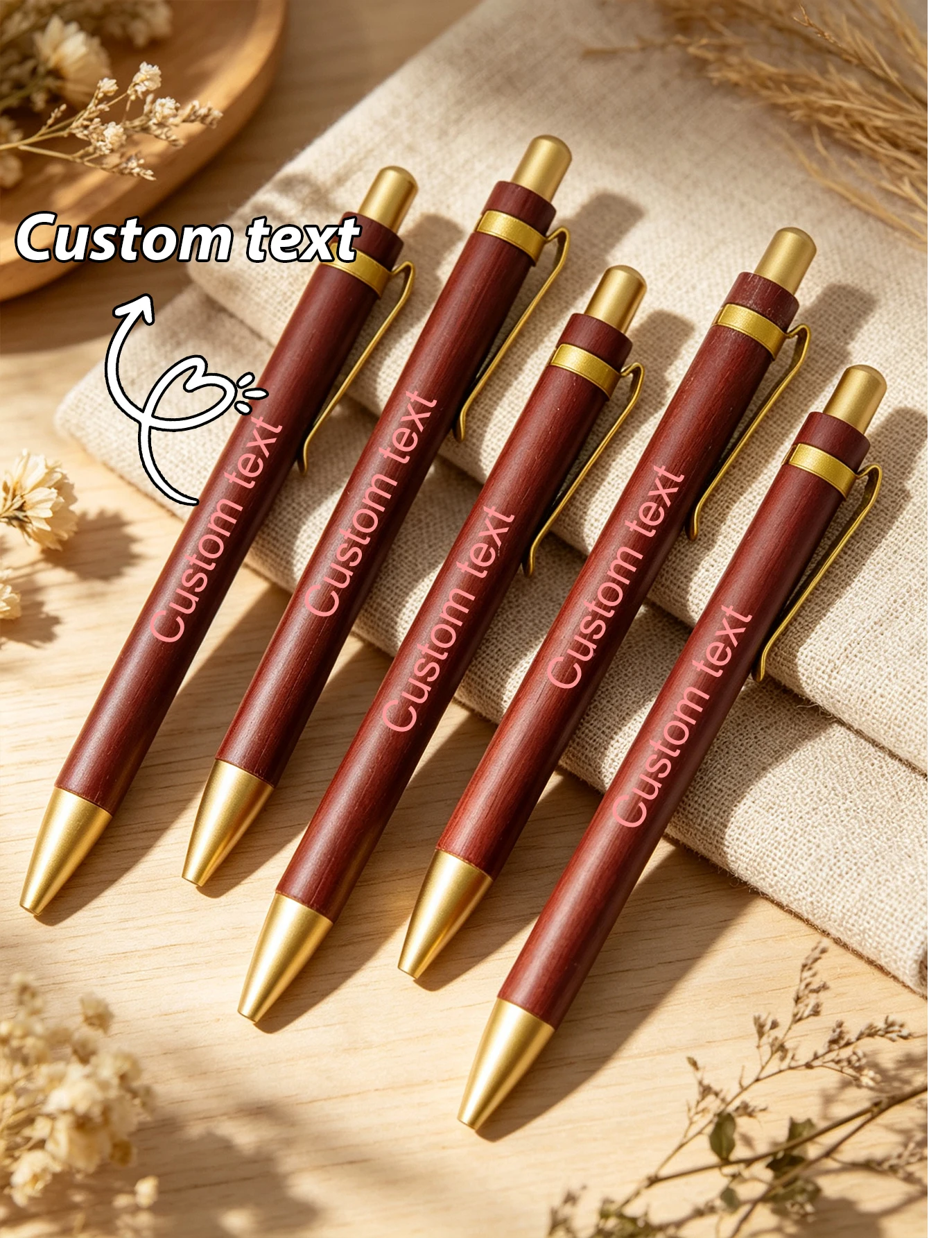 Custom Text Wooden Pen for Teacher's Day Gift Student Back-to-School Gift Mentor Appreciation Writer's Gift