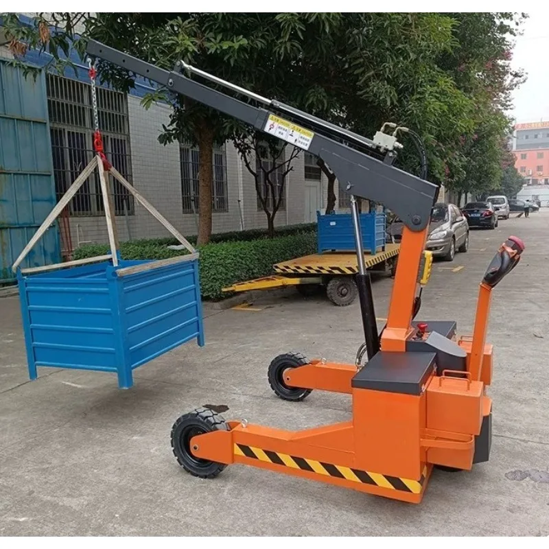 CIF Price Full Electric Crane Off Road Pneumatic Wheel Mobile Foldable Crane Single Arm Electric Crane