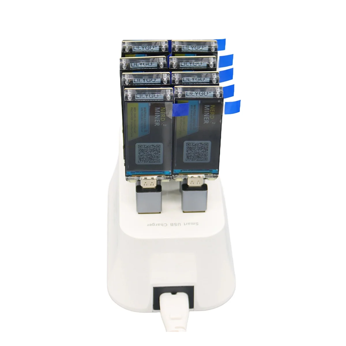 Super Sale NerdMiner V2 Bitcoin Solo Miner 780kh/S with T-DISPLAY-S3 and 8 Port USB Hub, Efficient BTC Mining Station UK PLUG