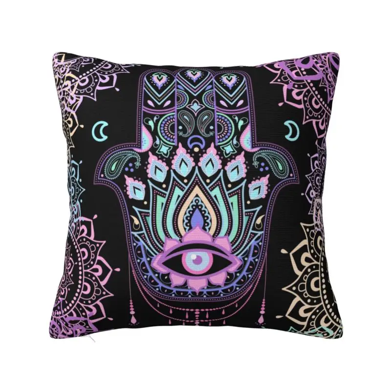 

Пастельный амулет Хамса на заказ, чехол для подушки в стиле бохо, 40x40 см, сглаз, Фатима, Мандала, цветочный бархат, современные наволочки, декор для дома