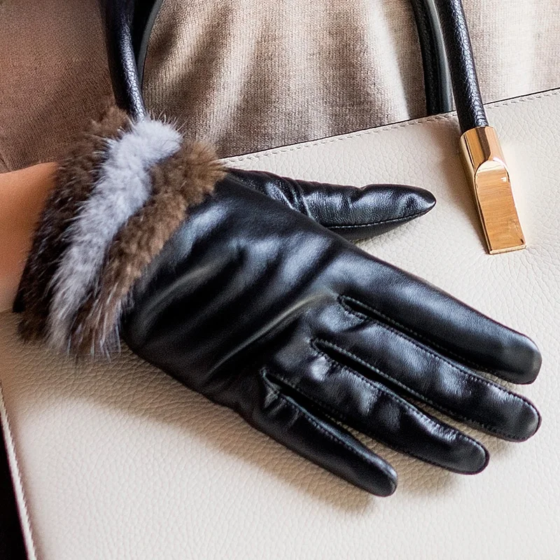 warm-fleece-lined-ladies-gloves-touchscreen-compatible-leather-cycling-winter-cold-proof-rabbit-fur-hand-warmer-mittens