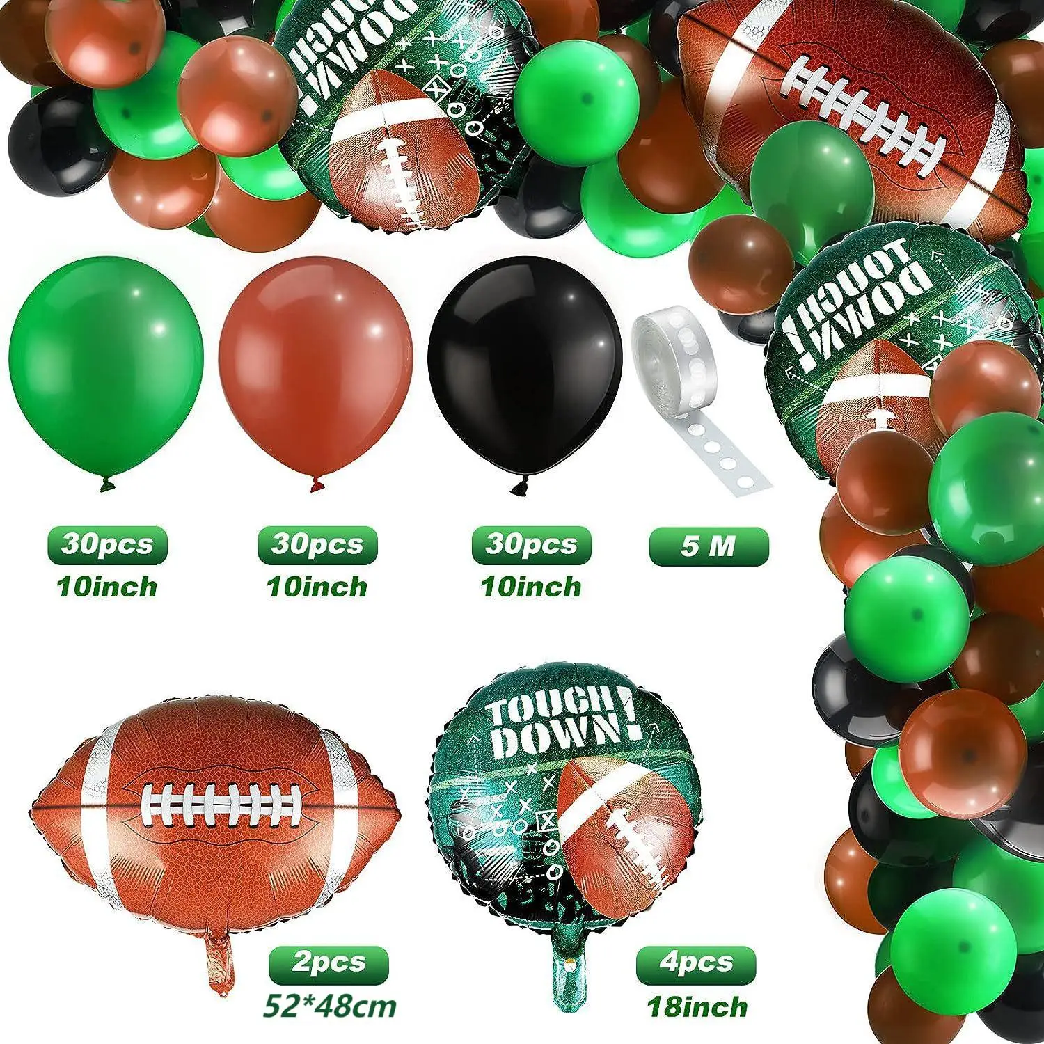 Sports Theme Balloon Set - Baseball, Football, Rugby Balloons for Kids Birthday Party Decor, Sports Fan Celebration Supplies