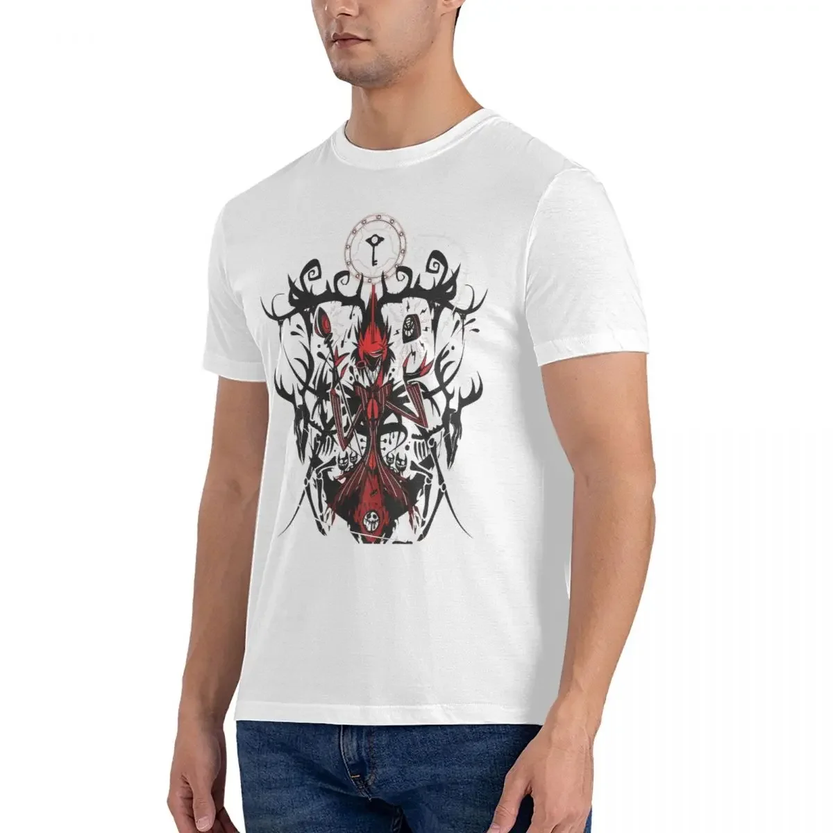 Men The Demon Alastor T Shirts H-Hazbin Hotel Pure Cotton Clothing Amazing Short Sleeve Round Collar Tees Gift Idea T-Shirts