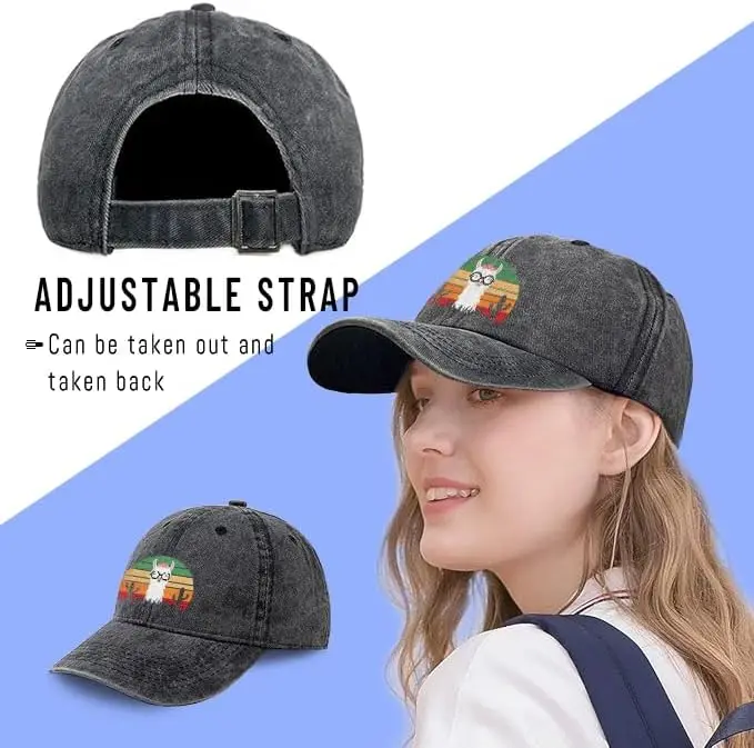 اللاما الألبكة قبعة بيسبول للنساء عادي المألوف غروب الشمس الرجال قبعات البيسبول الانظار الأسود أبي قبعة خمر غسلها Unconstr #5