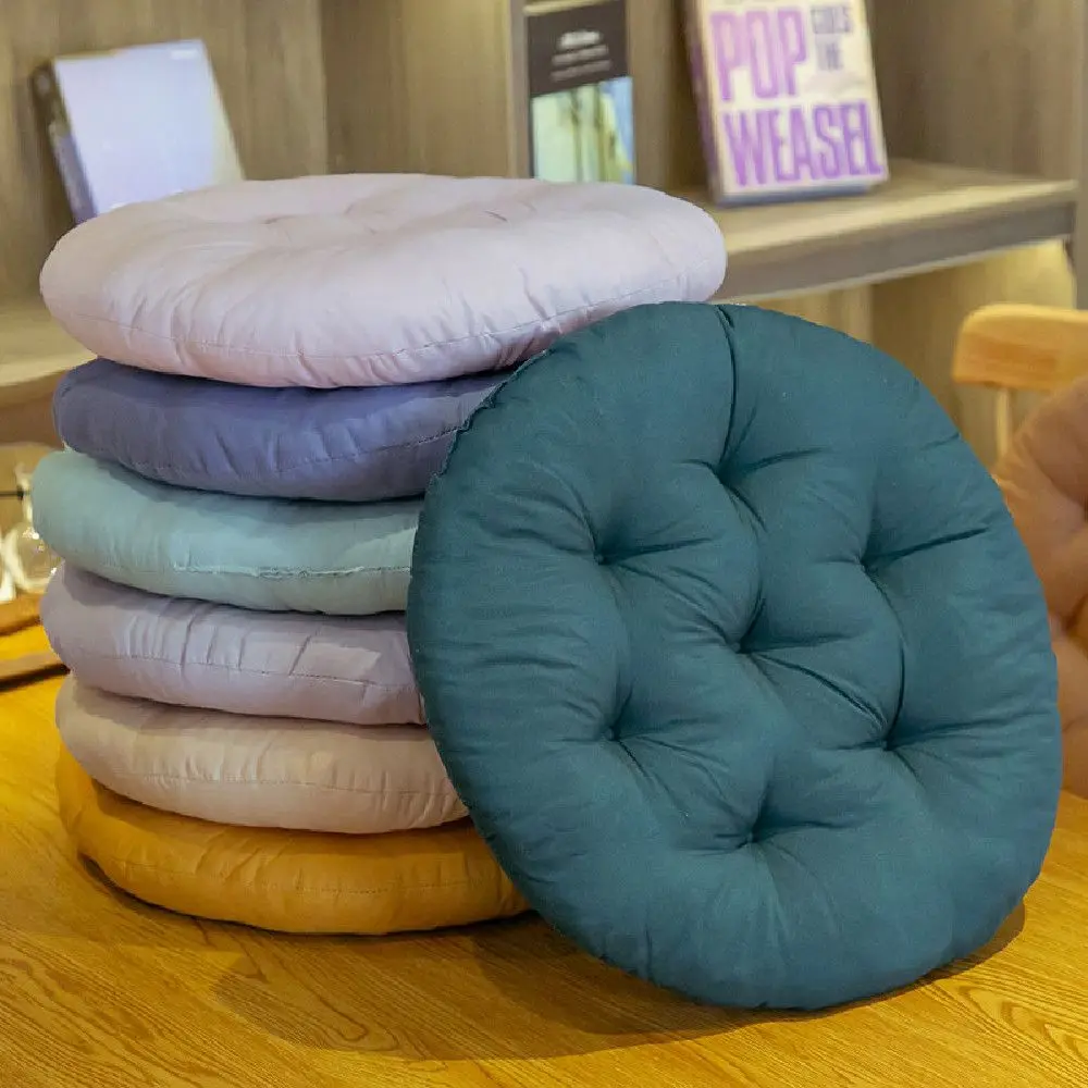 Fashion Nap Pillow Round Pad Thicken Solid Color Chair Cushion Non-slip Tatami Mat Dining